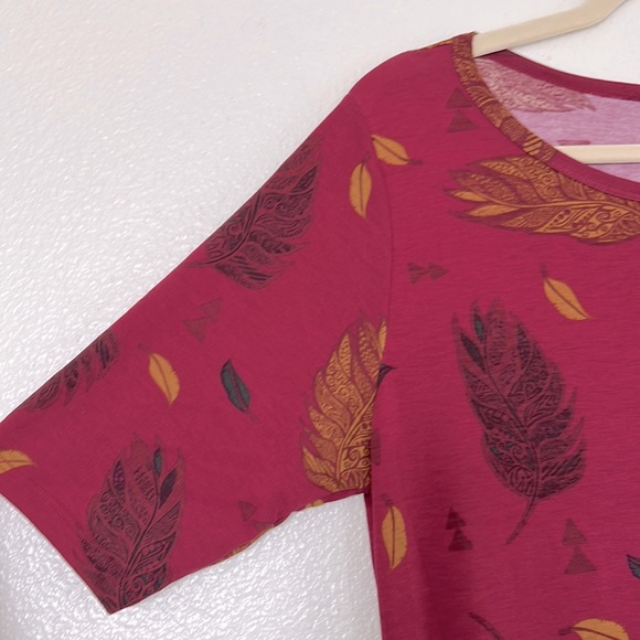 Feather print LuLaRoe Julia dress, size XL - Picture 2 of 3